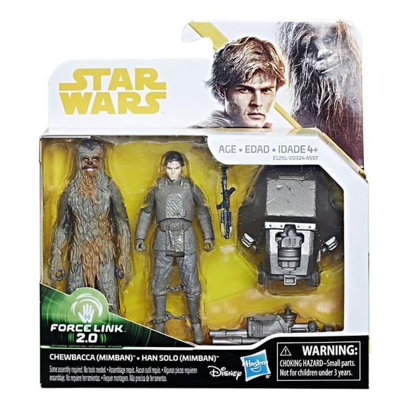 Figuras Han Solo y Chewbacca Star Wars Force Link 2.0 3.7 Pulgadas
