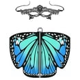thumbnail image 1 of Alas de mariposa para mujer, chal de mariposa, accesorio de disfraz de hada para mujer con máscara de encaje, accesorio de disfraz de Halloween, 1 of 2