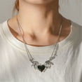 thumbnail image 4 of Guodhu Evil Heart Demon Dragon Wing Necklaces Halloween Punk Bat Wing Love Heart Pendant Necklace Couple Family Friendship Necklace Jewelry, 4 of 8