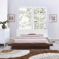 thumbnail image 2 of Modern Contemporary Urban Design Bedroom Queen Size Platform Bed Frame, White, Fabric Wood, 2 of 5