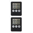 thumbnail image 2 of Ounissouiy Temporizador de cocina con pantalla Digital LCD, reloj despertador cuadrado con cuenta regresiva, recordatorio silencioso, temporizador de Negro 2piezas Ounissouiy CBP037525, 2 of 6