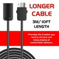 thumbnail image 2 of EEEkit 2Pcs Extension Cable Cord Fit for Super Nintendo SNES Classic Edition Controller (2017), Mini NES Classic Edition (2016), Wii, Wii U, 10ft Extension Power Cord, 2 of 8