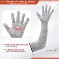 thumbnail image 2 of Uxcell Cut Resistant Sleeves with Gloves, Arm Protection Sleeve HPPE for Kitchen, Welding, Farming Gray 24 Inch, 2 of 7