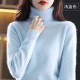 thumbnail image 3 of Suéter de cachemira 100 % visón nuevo de otoño e invierno de 2023, jersey de punto de cuello alto para mujer, top holgado de moda coreana para mujer, 3 of 5