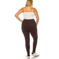 thumbnail image 4 of Women's Plus Size Microfiber Full Length Solid Leggings, Soft Stretch High Waist Pants, 4 of 5