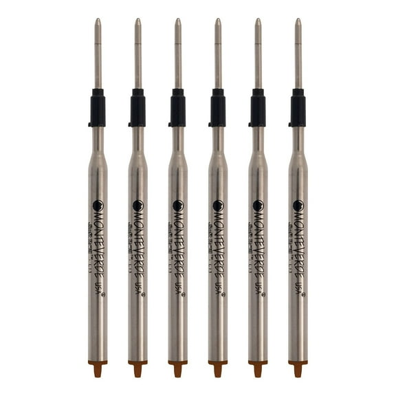 Monteverde Ballpoint Pen Refill Medium Point Brown Ink 6 Pack (L133BN)