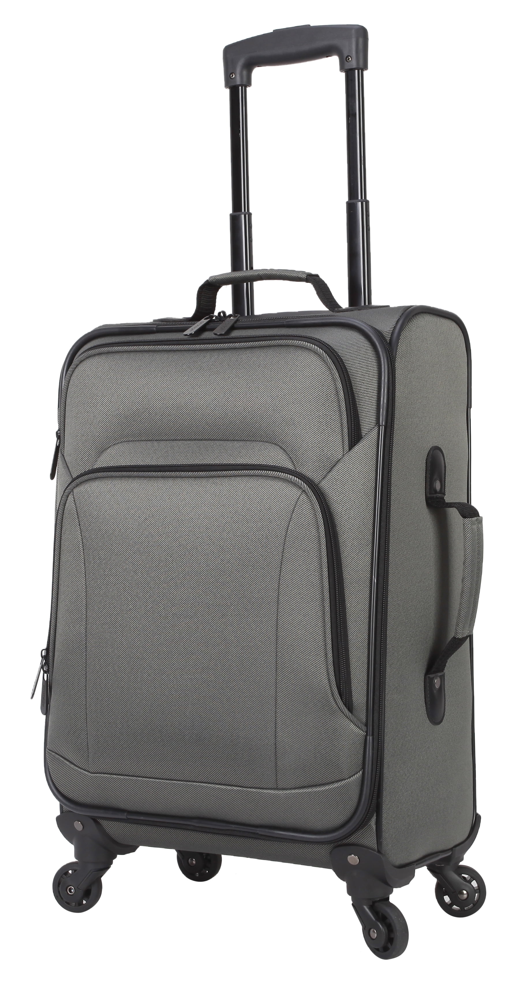 Protege 5 Piece Spinner Luggage Set, Includes 28 in Checked, 24 in Checked Bags, 20 in Carry-on, 15 in Boarding Tote and Matching Utility Bag, All Ages, Grey