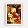 thumbnail image 2 of Vintage ferrets reading a book - Illustration Reading Animal Whimsical Art Deco Library Unframed Wall Art Print 40 x 60 inches, 2 of 16