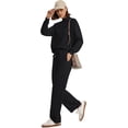 thumbnail image 3 of EASYBRA Womens Two Piece Mock Neck Matching Set Lightweight Loungewear Wide Leg Travel Outfit Fall Fashion 2026 S 2XL, 3 of 6