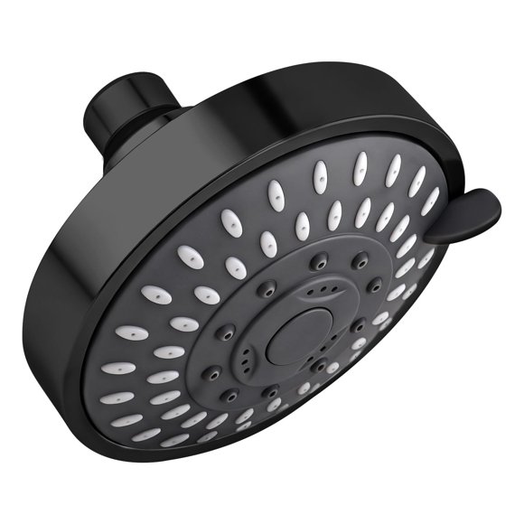 Cabezal de ducha Rulnfichy de 4" de alta presión, 5 modos, negro