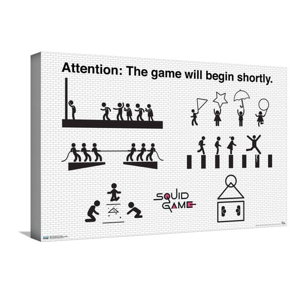Netflix Squid Game - Games Canvas Wall Poster, 14.725" x 22.375"