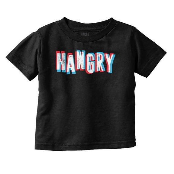 Hangry Food Lover Hungry Angry Mad Toddler Boy Girl T Shirt Infant Toddler Brisco Brands 12M