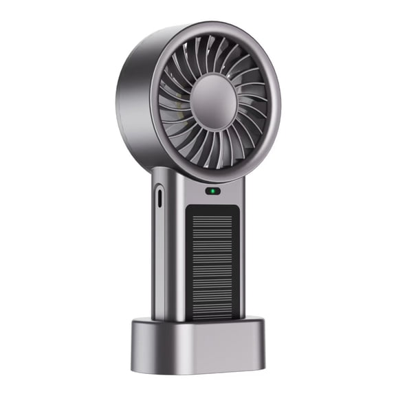 Rechargeable Solar Handheld Cooling Fan 5 Level Adjustment Lightweight Travel Cooling Fan For Desk Outdoor Home