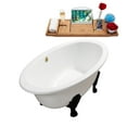 thumbnail image 2 of 65" Cast Iron R5442BL-GLD Soaking Clawfoot Tub and Tray with External Drain in Polished Gold and Matte Black Clawfeet, 2 of 10