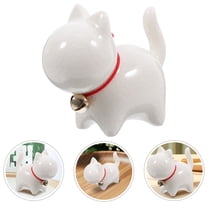 Supvox White Ceramic Cat Figurine Small Animal Statue for Home Decor