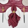 thumbnail image 6 of Wrinkled Dinner Napkins Gauze Cheesecloth Napkins 20 x 20 Inch Rustic Boho Table Napkins Decorative for Weddings Parties Event Home Table(Burgundy,20PCS), 6 of 7