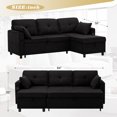 thumbnail image 2 of ACMEASE 84" L-Shaped Pull Out Sofa Bed w/Storage Chaise, Tufted Sectional Sofa w/USB Port, Fabric Sleeper Couch w/Cup Holders for Living Room, Black, 2 of 6