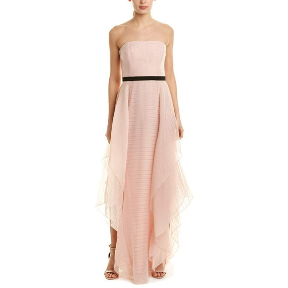 HALSTON Robe Jacquard Sans Bretelles pour Femmes avec Jupe Dramatique, Coquillage, 8
