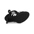 thumbnail image 5 of BLISSFUL STEP Strappy Platform Lace Up Stiletto Heels Sandals for Women Black 7, 5 of 7