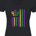 thumbnail image 4 of Inktastic Mardi Gras Flag 2 Women's V-Neck T-Shirt, 4 of 5