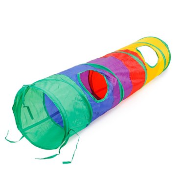 Crinkly Cat Play Tunnel Interactive Pet Toy for Cats with Printed Design Activity