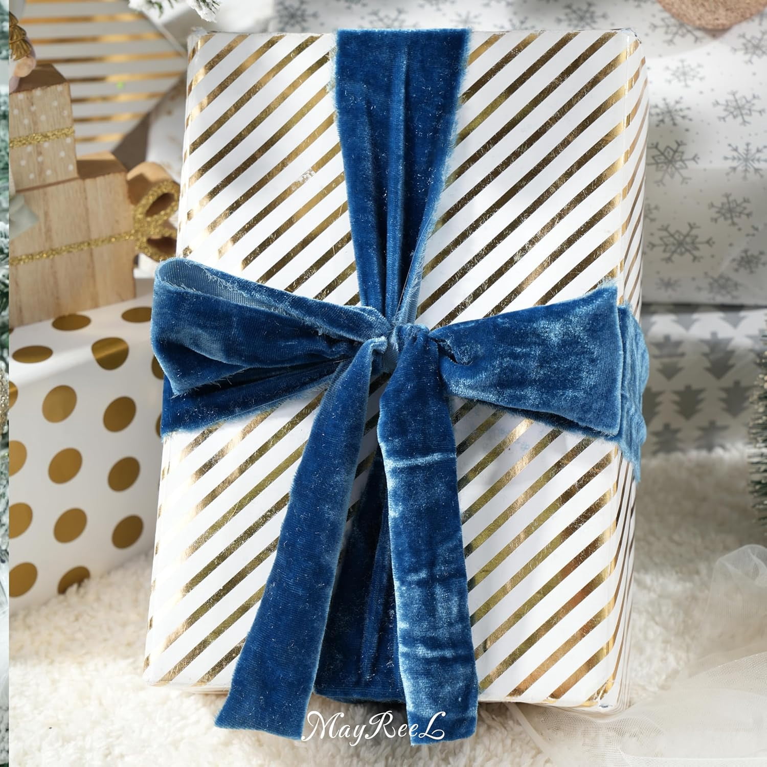 2 Inch Blue Velvet Ribbon Hand Torn Navy Blue Silk Frayed Edge for Bridal Bouquets Invitations Wedding Vow Books Gift Baskets Hair Bows 3 Yards