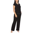 thumbnail image 4 of Honeydew Women's Ribbed 2 Piece Pajama Set Black S, 4 of 4