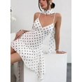 thumbnail image 3 of White Womens Summer Mini Sundress Spaghetti Strap V-Neck Vacation Dress, 3 of 7