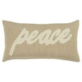 thumbnail image 1 of HomeRoots 403165 Tan & Natural Peace Felt Applique Burlap Throw Pillow, 1 of 1