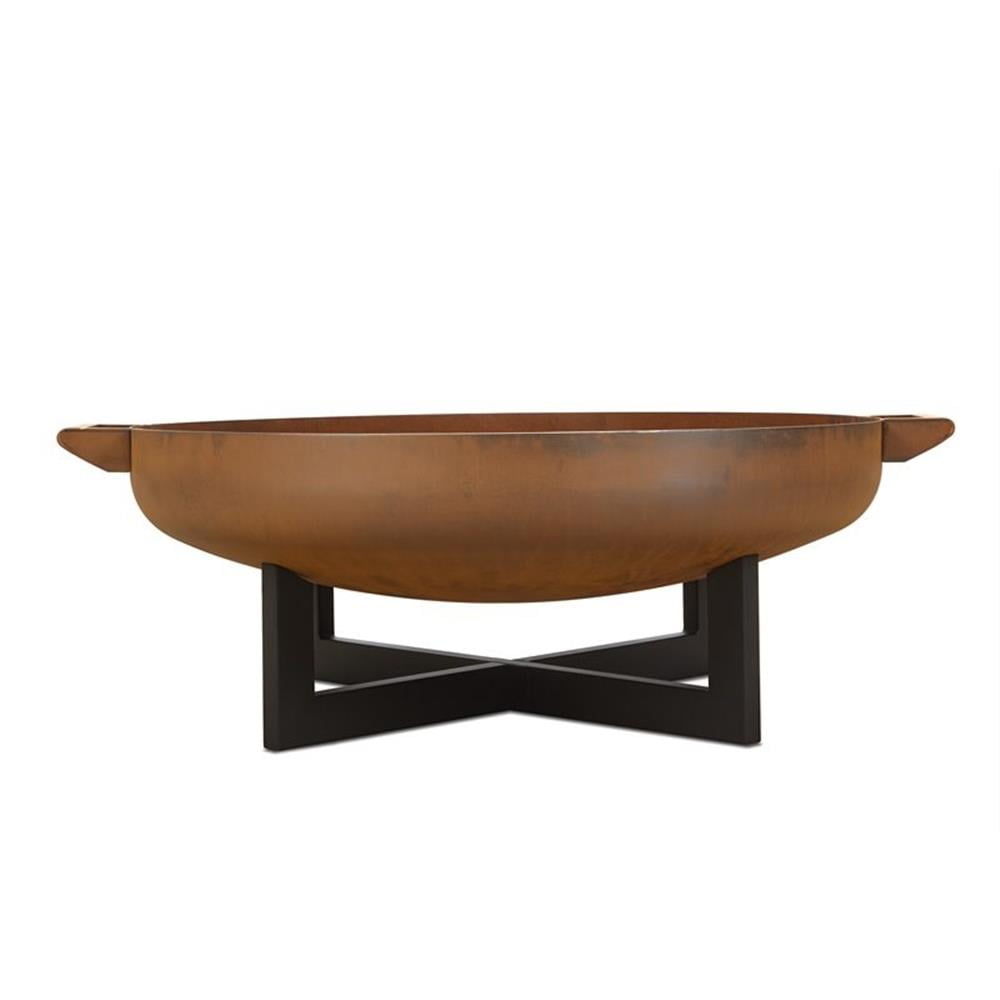 Real Flame La Porte 37" Round Wood Burning Steel Fire Pit in Rust Brown