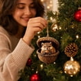 thumbnail image 4 of Sleeping Forest Animal Ornament, Acorn Christmas Tree Decor, Three Dimensional Sleeping Woodland Creature NestLED in A Textured Acorn, Sculpted Resin with DetaiLED Seasonal Styling, 4 of 8