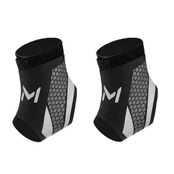 2 PC Ankle Compression Sleeve with Adjustable Wrap, Breathable Ankle Support for Sports Training and Daily Activity (Gray)