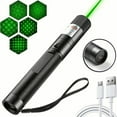 thumbnail image 4 of Puntero láser recargable por USB, luz verde, metal, para emergencias, acampadas al aire libre, 3,7 V, 4 of 14