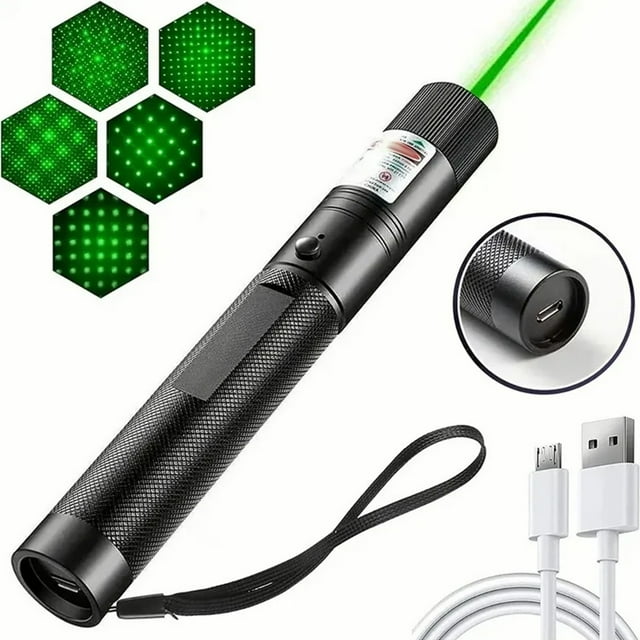 Puntero láser Bling Bling recargable USB Aluminio duro 532 nm