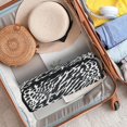 thumbnail image 4 of Hair Tools Storage with Heat Resistant Mat- Deep Black and White Printed Curling Iron Travel Bag/Flat Iron Case for Women, 4 of 8