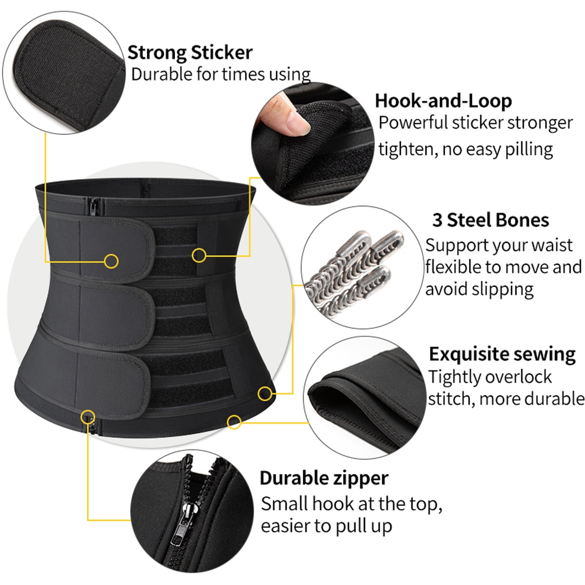 Mens Waist Trainer Trimmer for Weight Loss Tummy Control Compression Shapewear Sweat Belt Sauna Body Shaper