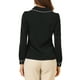 thumbnail image 3 of CAMISA DE MANGA LARGA CON COLLAR PETER PAN PARA MUJERES INSPIRADA EN CHIC, ELEGANTE, CON BOTONES, TAMAÑO 2XL, NEGRO, 3 of 7