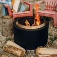 thumbnail image 3 of Muskoka 25" Black Steel/Stainless Steel Smokeless Wood Fire Pit with Lid, Poker & Protective Cover, 3 of 18