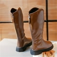thumbnail image 5 of XIMIN Teen Girls Knee High Fashion Riding Boots Zipper Snow Boots Shoes Outdoor Warm Non Slip Knee High Boots Cosplay Pirate Boot (5.5-6 Years, Brown), 5 of 7