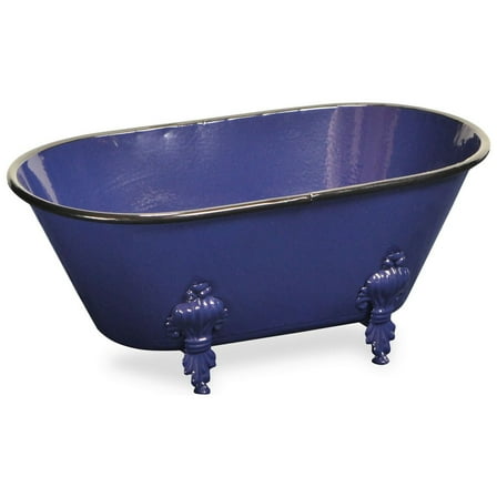 Contemporary Home Living 12" Navy Blue Handmade Metal Bathtub Tabletop Decoration