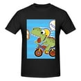 thumbnail image 4 of Bingfone Dinosaur Riding A Motorcycle Men'S Loose Fit Short-Sleeve Pocket T-Shirt, 4 of 7