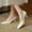 White, variant on Small Fragrant Style Round-toe Pearl French Retro Mary Shoes For Women Flat Shallow Mouth Gentle Patent Leather Spring