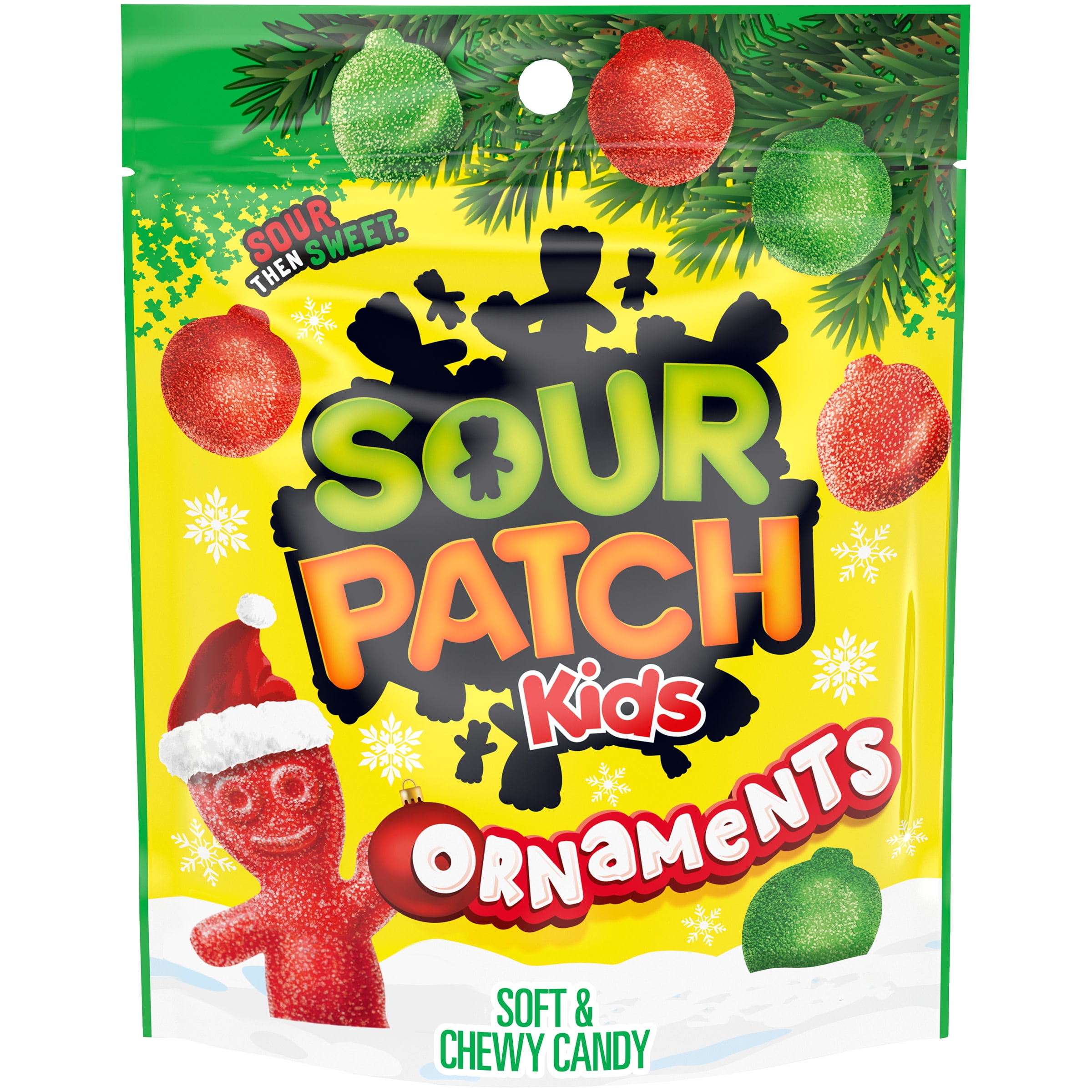 SOUR PATCH KIDS Ornament Holiday Candy, 1 10 oz Bag