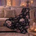 thumbnail image 6 of Dusty Rose Floral Crescent Moon Design Mystical Garden, Festive Botanical Garden Scene, Warm Flannel Blanket for Sunroom and Reading Nook, Garden Lovers Valentine's Day Gift, Botanical Home Decor, 6 of 9