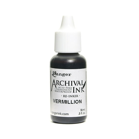Archival Ink vermillion, 1/2 oz., re-inker bottle (pack of 6)