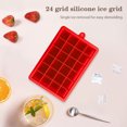 thumbnail image 5 of Molde de Silicona para Cubitos de Hielo Flexible 24 Antiadherente Cuadrado para Congelador (Rojo), 5 of 5
