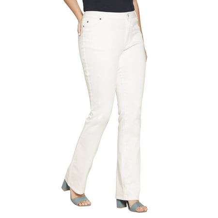 Roaman's Plus Size Petite Bootcut Jean with Invisible Stretch®