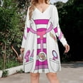 thumbnail image 2 of Doc Mcstuffins Costume Long Sleeve Dresses For Women Vintage Elegant Party Dress Oversized V-neck Dress S-8XL, 2 of 7
