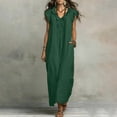 thumbnail image 2 of Ruimatai Women's V-Neck Ruffle Trim Sleeveless Loose Fit Casual Maxi Dresses with Pockets for Women Summer Everyday & Vacation Wear, 2 of 8