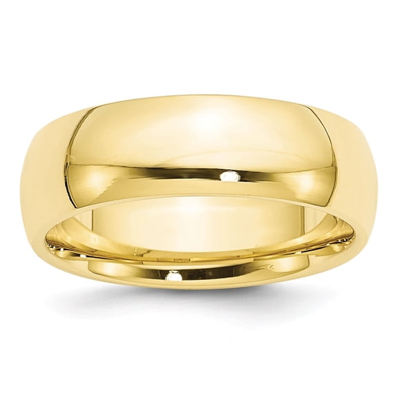 10K Yellow Gold Ring Band Wedding Comfort 7mm Standard Fit Size 11